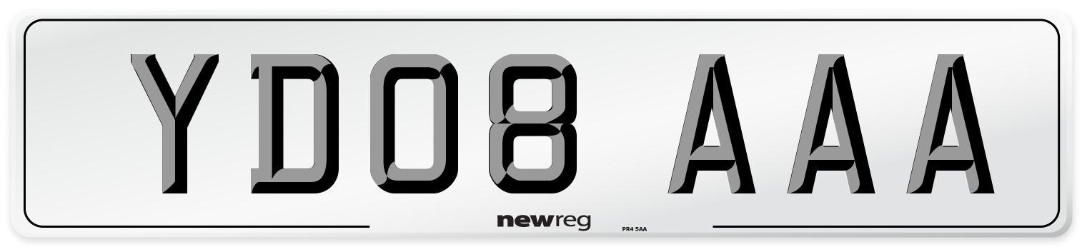 YD08 AAA Number Plate from New Reg